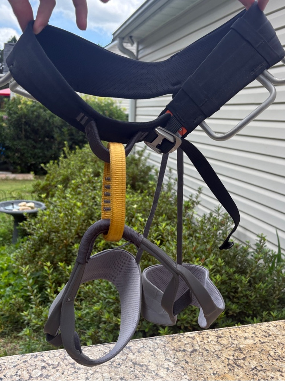 XL Black Diamond Safety Climbing Harness with Yellow Loop - 36”-39”